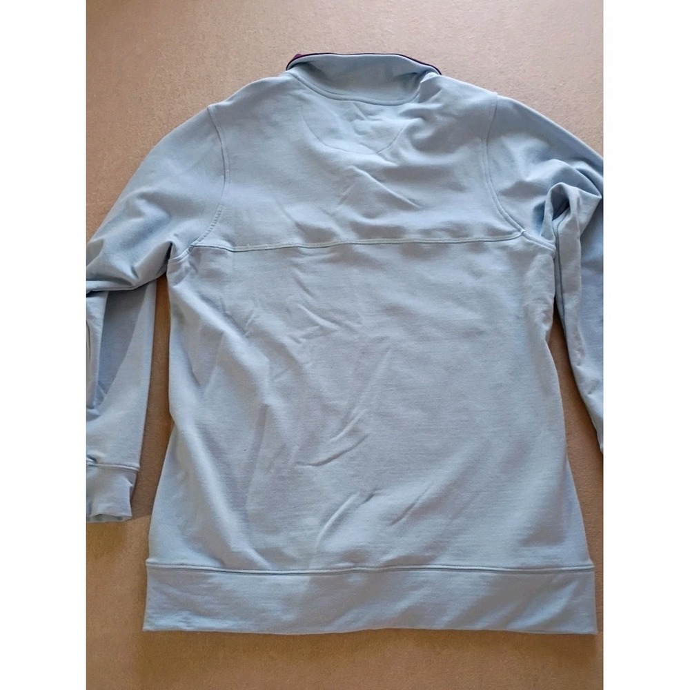 Woolx Charlie Merino Wool Pullover Women's Sz L Blue Zip Pockets - Picture 4 of 7